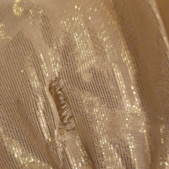 Bebe Gold sheer dress with gold beading - Picture 4 of 7
